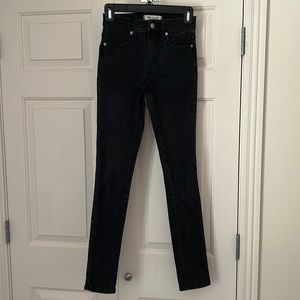 madewell black washed skinny jeans